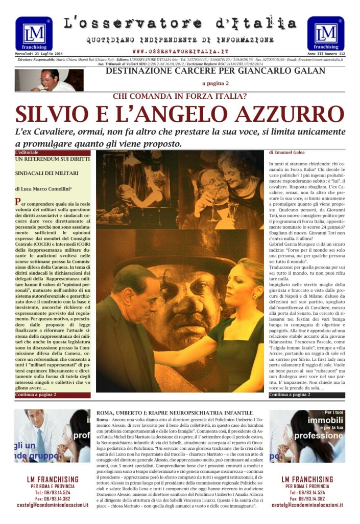 L'osservatore d'Italia edizione del 23 Luglio 2014